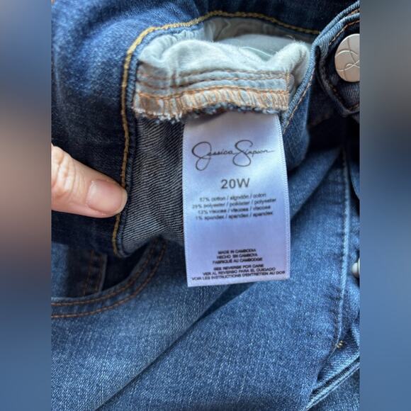 Jessica Simpson Women's 20W Button Fly High Waist Short Stretch Denim 90's Y2K - Picture 6 of 9